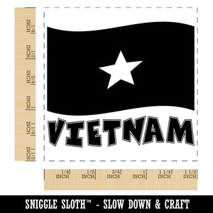 Vietnam with Waving Flag Cute Self-Inking Rubber Stamp Ink Stamper