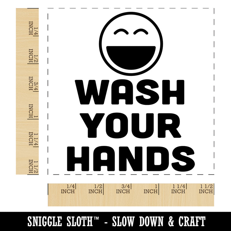 Wash Your Hands Happy Face Teacher Motivation Self-Inking Rubber Stamp Ink Stamper