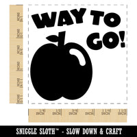 Way to Go with Apple Teacher Motivation Self-Inking Rubber Stamp Ink Stamper