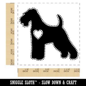 Welsh Terrier Dog with Heart Self-Inking Rubber Stamp Ink Stamper