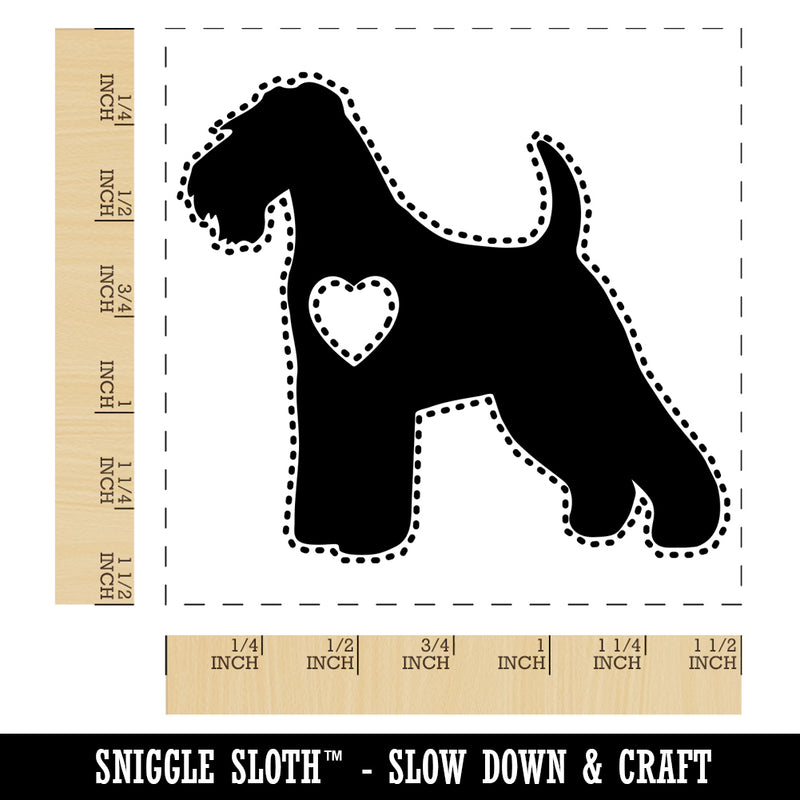 Welsh Terrier Dog with Heart Self-Inking Rubber Stamp Ink Stamper