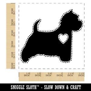 Westie West Highland White Terrier Dog with Heart Self-Inking Rubber Stamp Ink Stamper