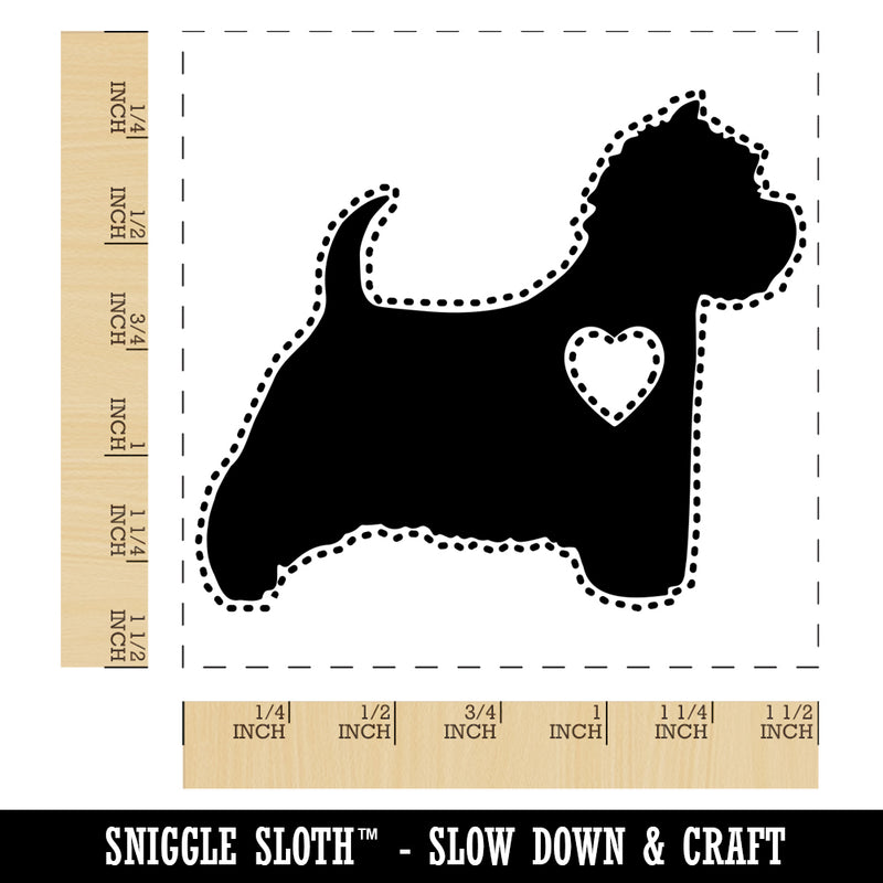 Westie West Highland White Terrier Dog with Heart Self-Inking Rubber Stamp Ink Stamper
