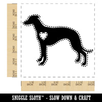Whippet Dog with Heart Self-Inking Rubber Stamp Ink Stamper