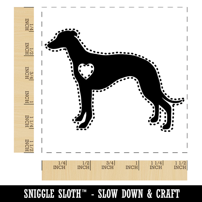 Whippet Dog with Heart Self-Inking Rubber Stamp Ink Stamper