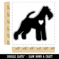 Wire Hair Fox Terrier Dog with Heart Self-Inking Rubber Stamp Ink Stamper