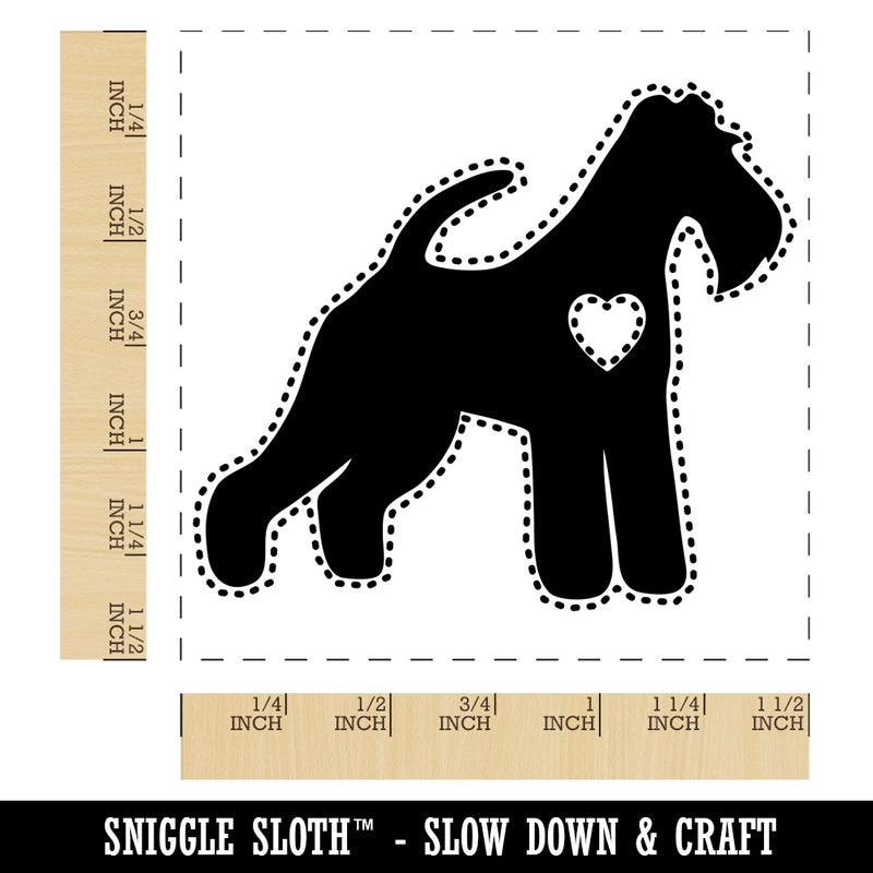 Wire Hair Fox Terrier Dog with Heart Self-Inking Rubber Stamp Ink Stamper