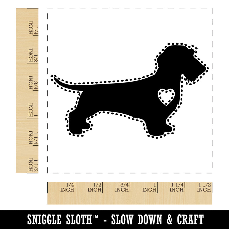 Wirehaired Dachshund Dog with Heart Self-Inking Rubber Stamp Ink Stamper