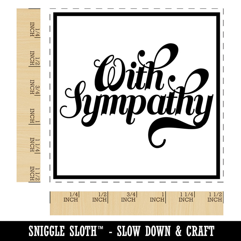 With Sympathy Elegant Text Self-Inking Rubber Stamp Ink Stamper