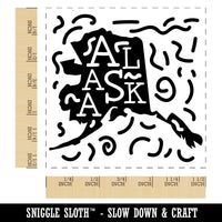 Alaska State with Text Swirls Self-Inking Rubber Stamp Ink Stamper