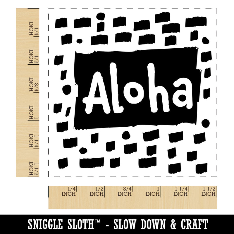 Aloha Hello Hawaiian Doodle Self-Inking Rubber Stamp Ink Stamper