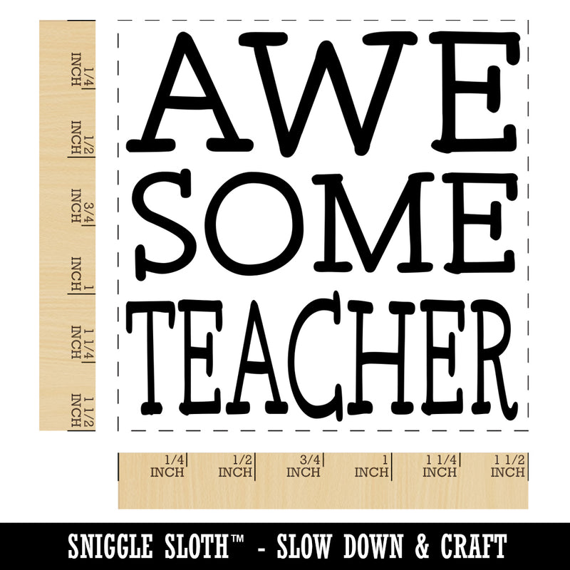 Awesome Teacher Fun Text Self-Inking Rubber Stamp Ink Stamper