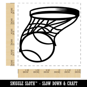 Basketball and Hoop Sketch Self-Inking Rubber Stamp Ink Stamper
