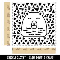 Bear Sleeping Doodle Self-Inking Rubber Stamp Ink Stamper