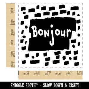 Bonjour Hello French Doodle Self-Inking Rubber Stamp Ink Stamper