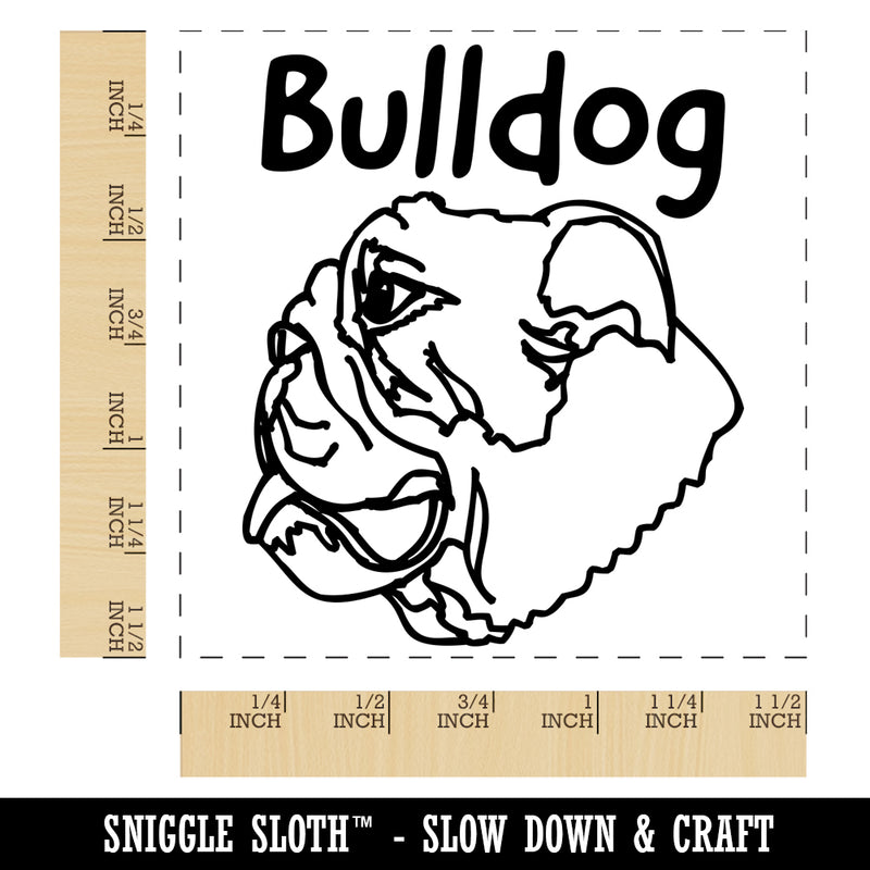 Bulldog Face Profile Sketch Self-Inking Rubber Stamp Ink Stamper