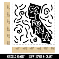 California State with Text Swirls Self-Inking Rubber Stamp Ink Stamper