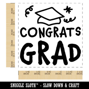 Congrats Grad Graduate Congratulations Self-Inking Rubber Stamp Ink Stamper