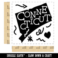 Connecticut State with Text Swirls Self-Inking Rubber Stamp Ink Stamper