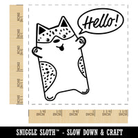 Corgi Dog Hello Doodle Self-Inking Rubber Stamp Ink Stamper