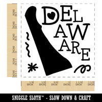 Delaware State with Text Swirls Self-Inking Rubber Stamp Ink Stamper