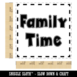 Family Time Fun Text Self-Inking Rubber Stamp Ink Stamper