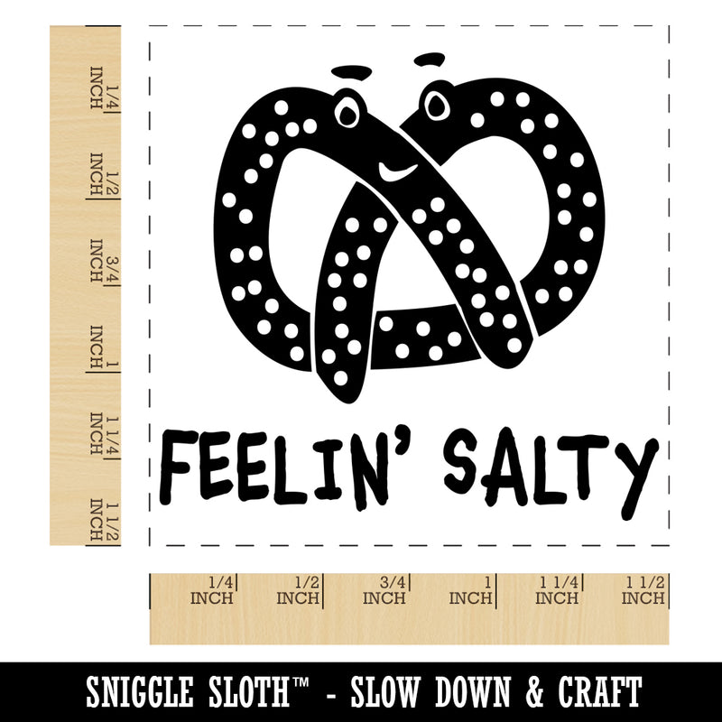 Feeling Salty Kawaii Pretzel Cute Self-Inking Rubber Stamp Ink Stamper