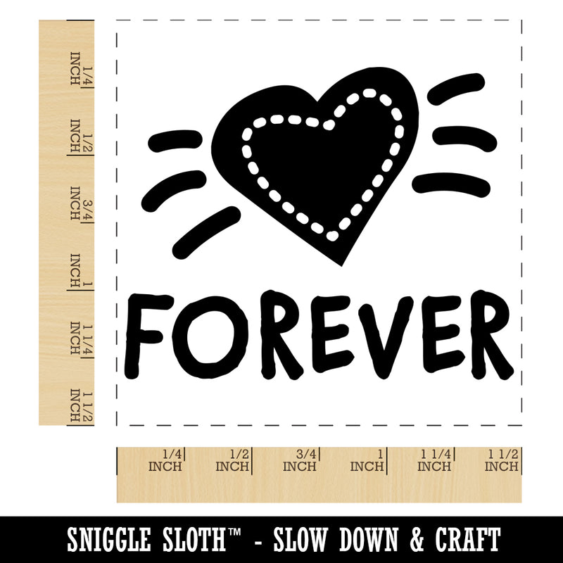 Forever Love Heart Self-Inking Rubber Stamp Ink Stamper