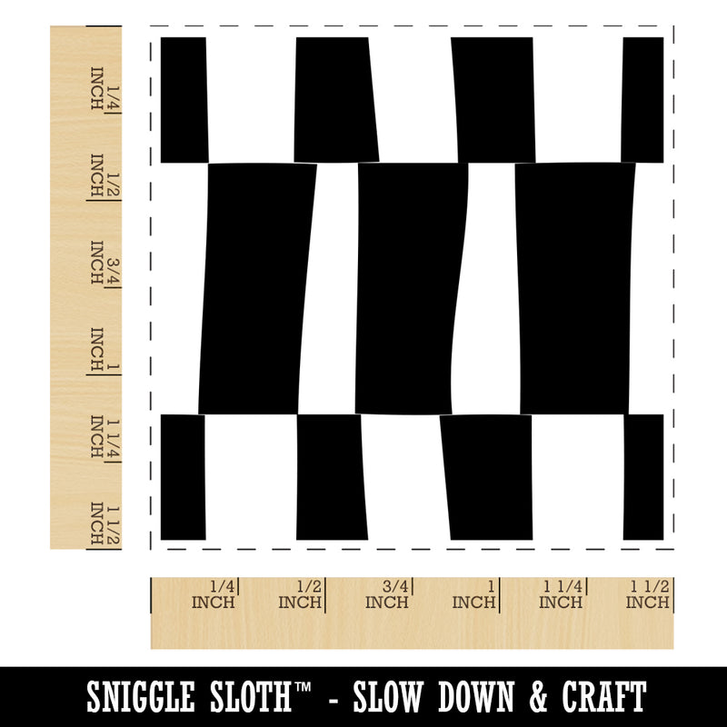 Funky Block Pattern Background Self-Inking Rubber Stamp Ink Stamper