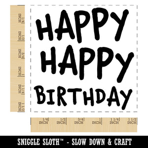 Happy Happy Birthday Cute Text Self-Inking Rubber Stamp Ink Stamper