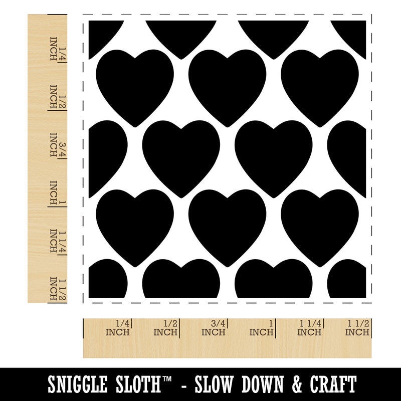 Heart Pattern Background Self-Inking Rubber Stamp Ink Stamper