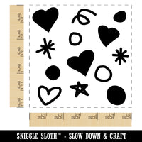 Hearts Dots Squiggles Celebration Background Self-Inking Rubber Stamp Ink Stamper