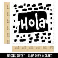 Hola Hello Spanish Doodle Self-Inking Rubber Stamp Ink Stamper