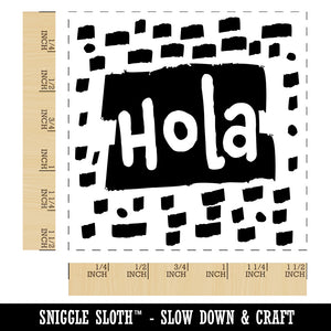 Hola Hello Spanish Doodle Self-Inking Rubber Stamp Ink Stamper