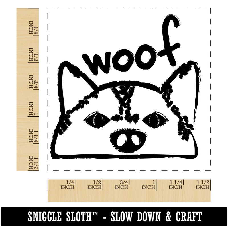 Husky Face Dog Woof Sketch Self-Inking Rubber Stamp Ink Stamper