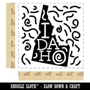 Idaho State with Text Swirls Self-Inking Rubber Stamp Ink Stamper