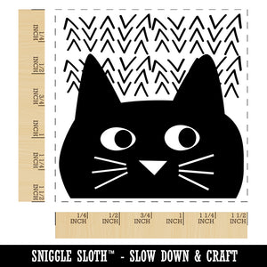 Mischievous Cat Peering Self-Inking Rubber Stamp Ink Stamper