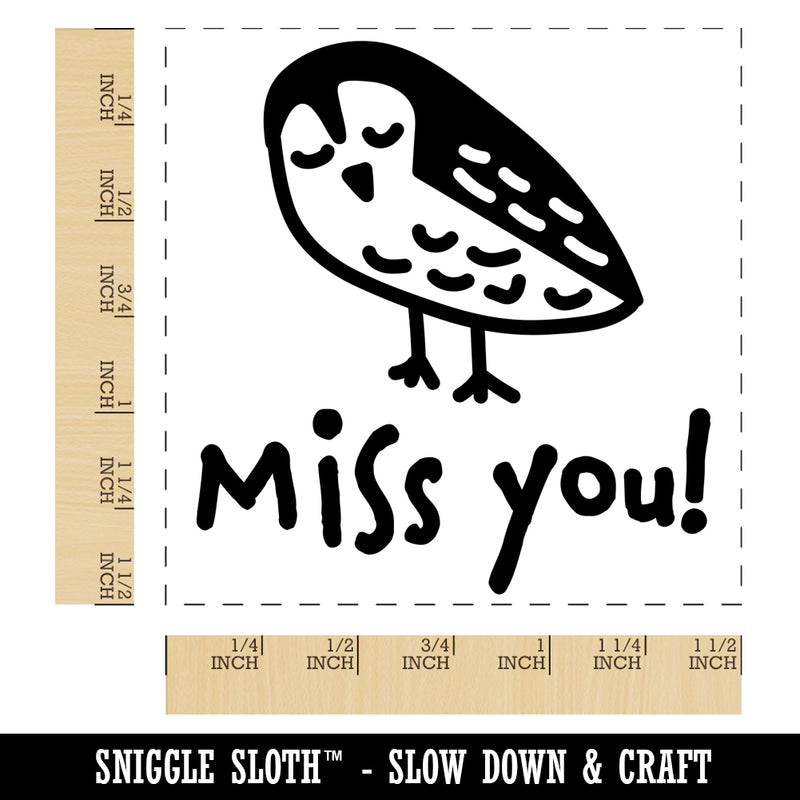 Miss You Owl Doodle Self-Inking Rubber Stamp Ink Stamper