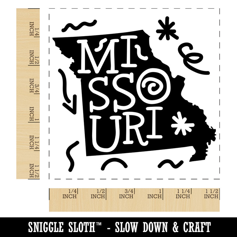 Missouri State with Text Swirls Self-Inking Rubber Stamp Ink Stamper