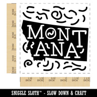 Montana State with Text Swirls Self-Inking Rubber Stamp Ink Stamper