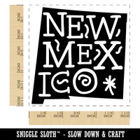 New Mexico State with Text Swirls Self-Inking Rubber Stamp Ink Stamper