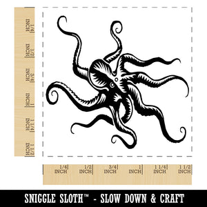 Octopus Old Timey Sketch Self-Inking Rubber Stamp Ink Stamper