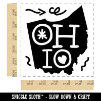 Ohio State with Text Swirls Self-Inking Rubber Stamp Ink Stamper