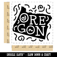 Oregon State with Text Swirls Self-Inking Rubber Stamp Ink Stamper