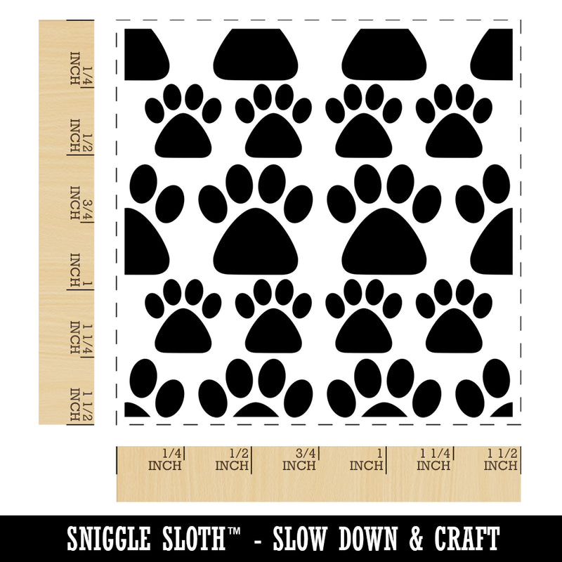 Paw Print Pattern Background Self-Inking Rubber Stamp Ink Stamper