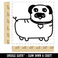 Pug Heart Collar Cute Doodle Self-Inking Rubber Stamp Ink Stamper