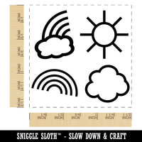 Rainbow Clouds Sun Medley Self-Inking Rubber Stamp Ink Stamper