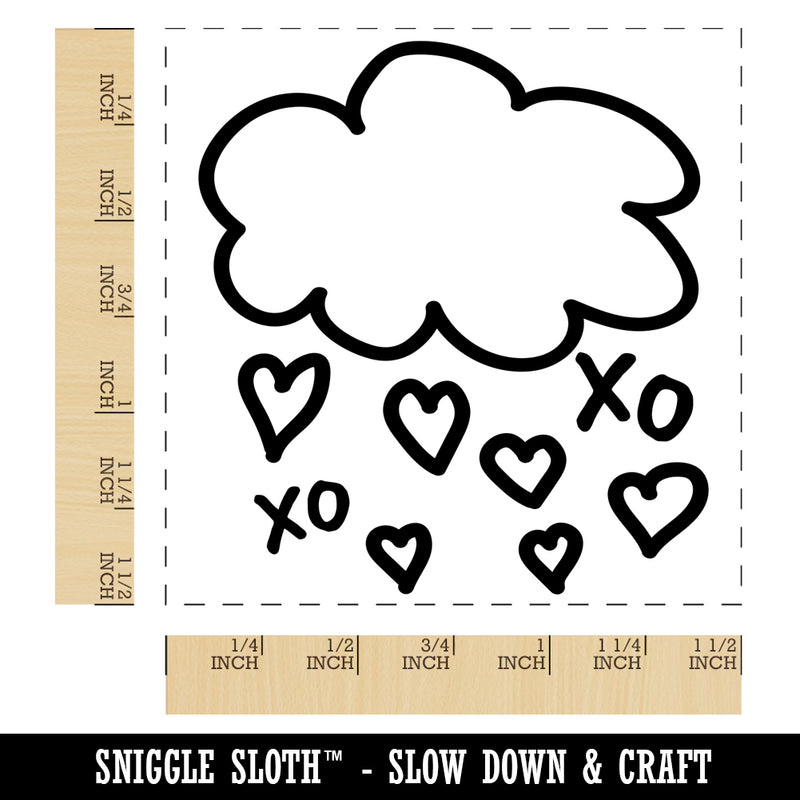 Showers of Love Hearts Self-Inking Rubber Stamp Ink Stamper