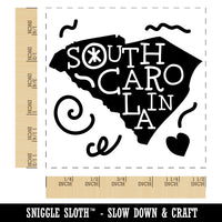 South Carolina State with Text Swirls Self-Inking Rubber Stamp Ink Stamper