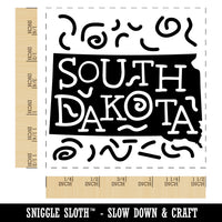 South Dakota State with Text Swirls Self-Inking Rubber Stamp Ink Stamper